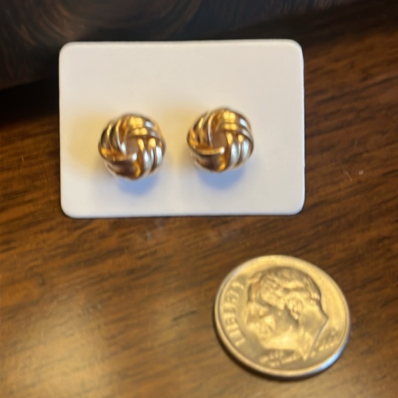 *LAST ONE* Gold Love Knot Stud Post Earrings - Picture 2 of 4
